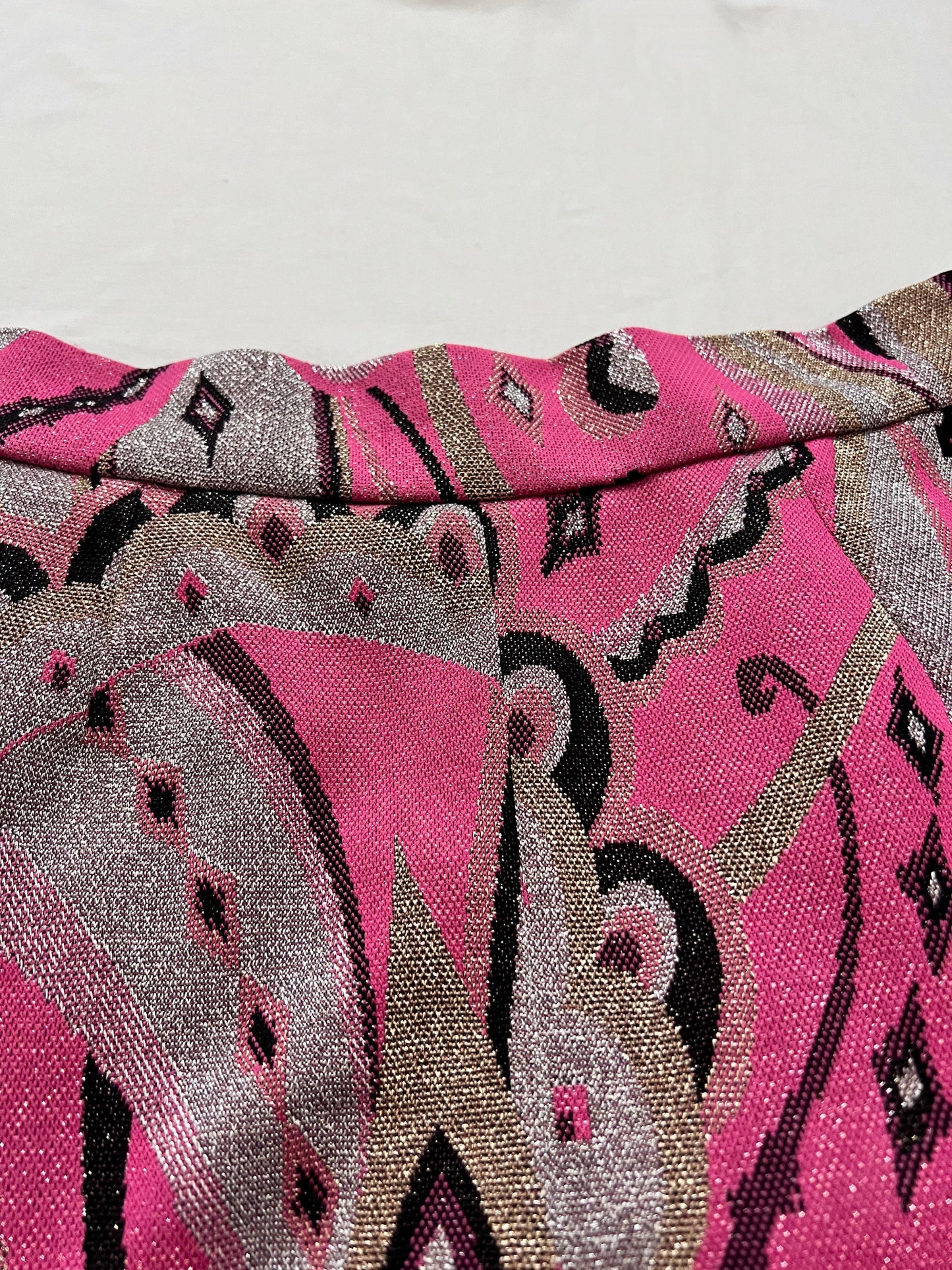 70s pink glittery maxi skirt, Size S