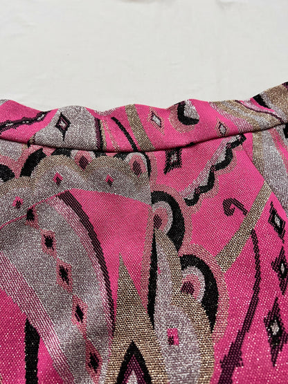 70s pink glittery maxi skirt, Size S