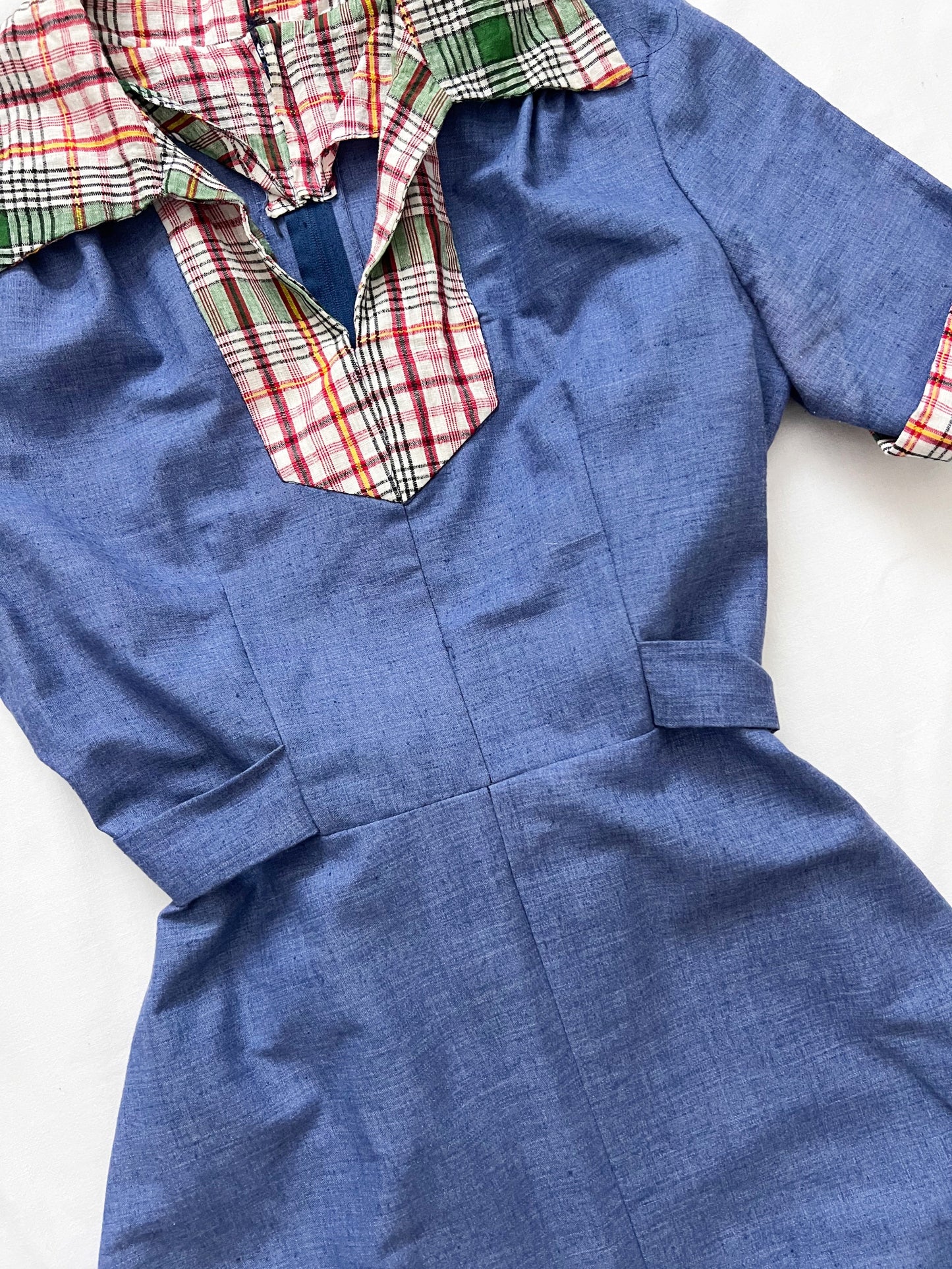 Blue and plaid dress, Size S