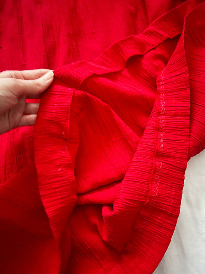 70s red bohemian dress, Size XS-S