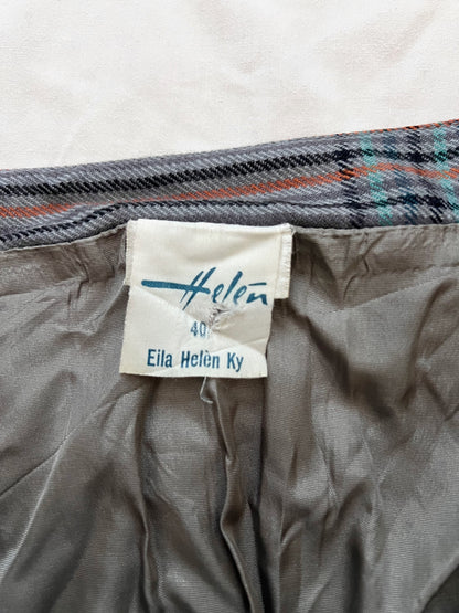 70s wool plaid skirt, Size M