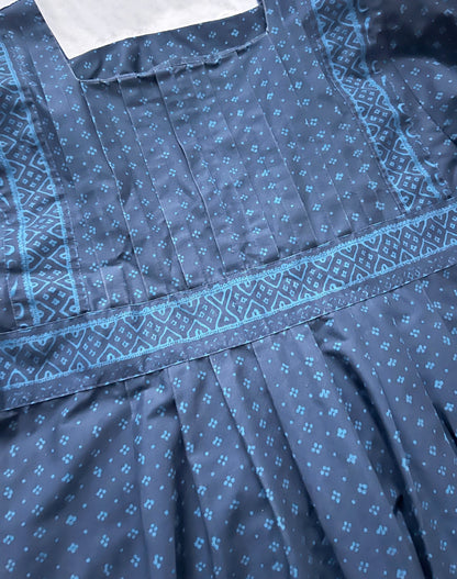 Vintage 70s blue Marimekko Mila 100% cotton dress, Size M