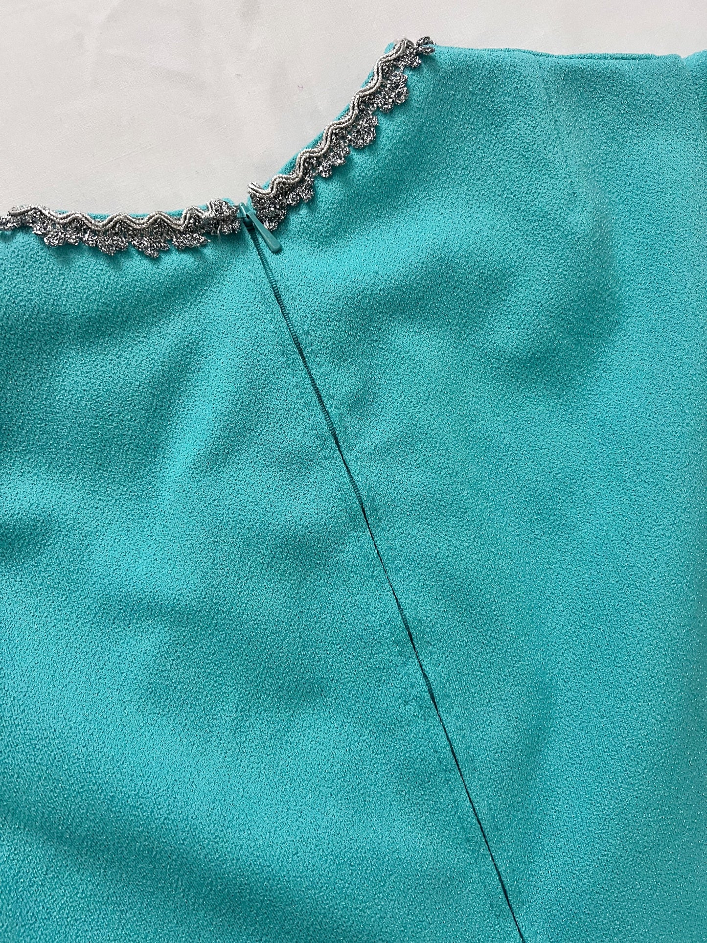 70s turquoise and silver dress, Size S