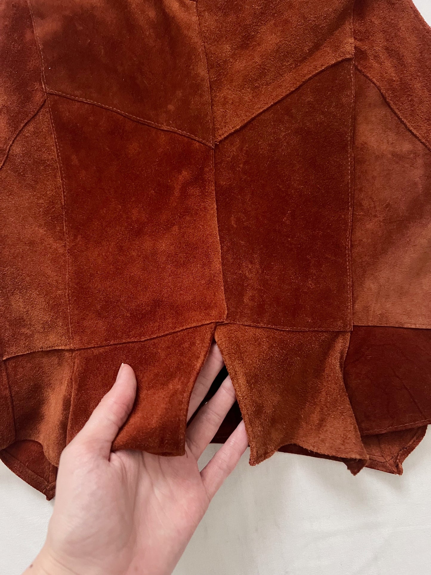 70s brown suede vest, Size XS-S