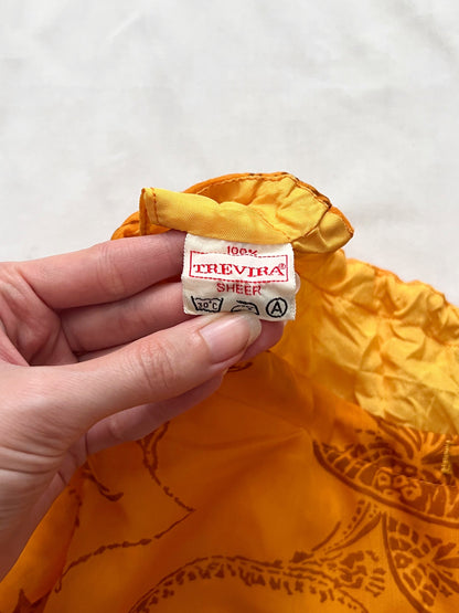 70s orange bell sleeves dress, Size XS