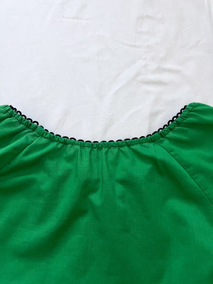 70s green and floral blouse, Size M
