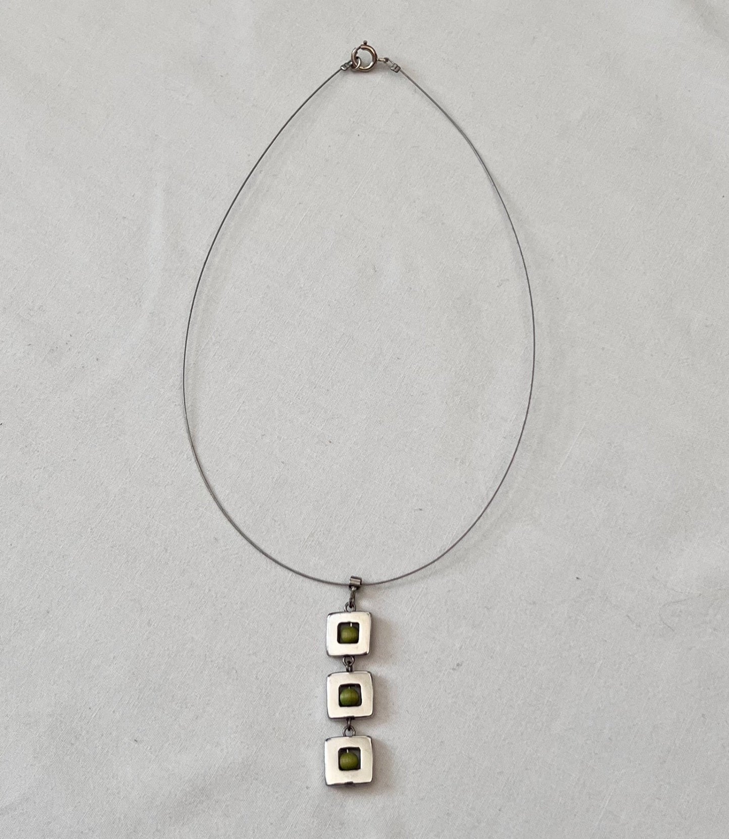 Aarikka silver and green beads necklace