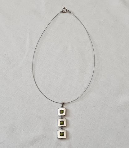 Aarikka silver and green beads necklace