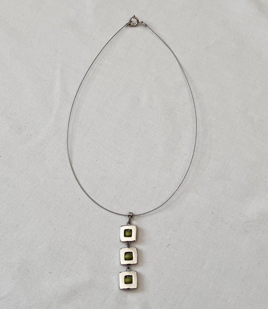 Aarikka silver and green beads necklace