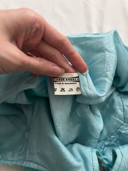 70s turquoise and silver dress, Size S