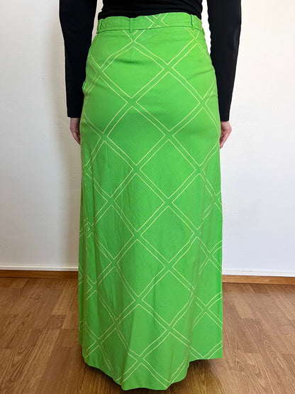 70s Vuokko green maxi skirt, Size S-M