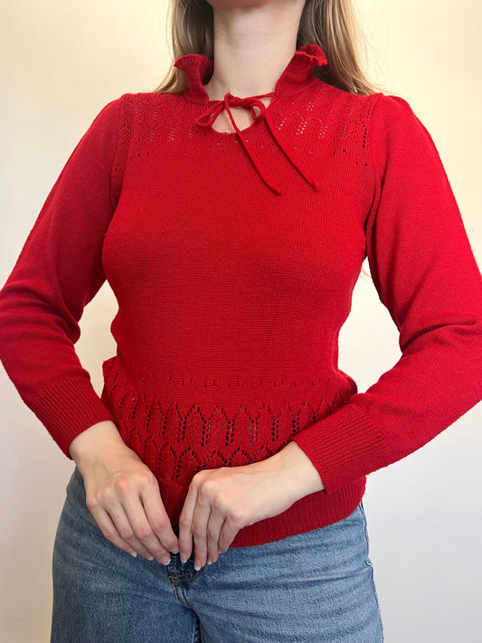 70s red sweater, Size S-M