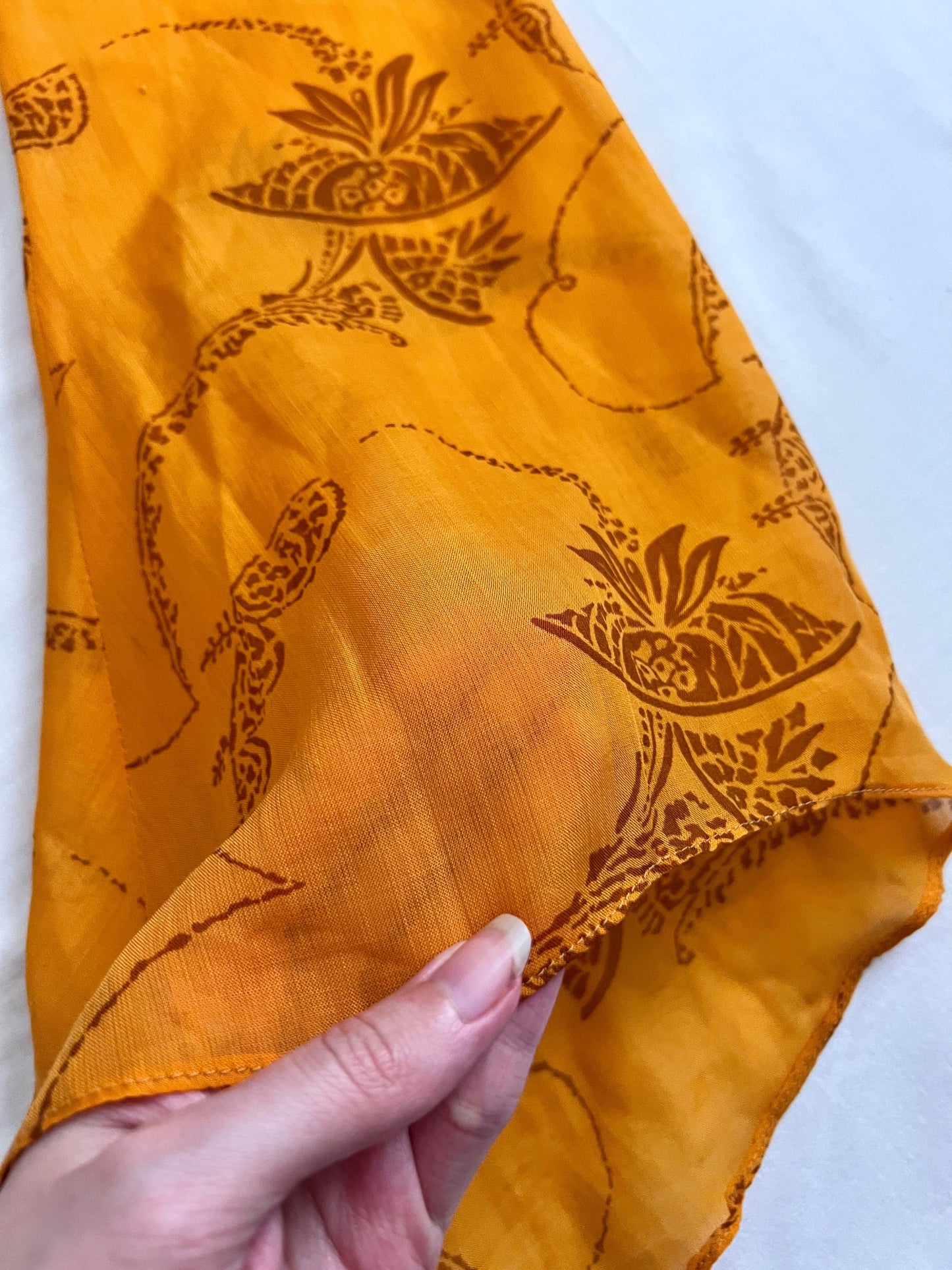 70s orange bell sleeves dress, Size XS