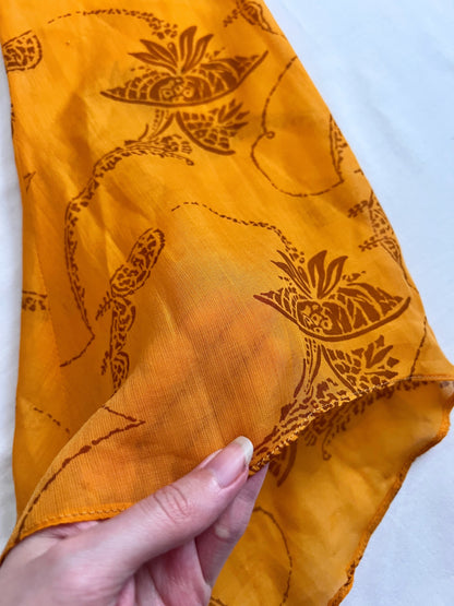 70s orange bell sleeves dress, Size XS