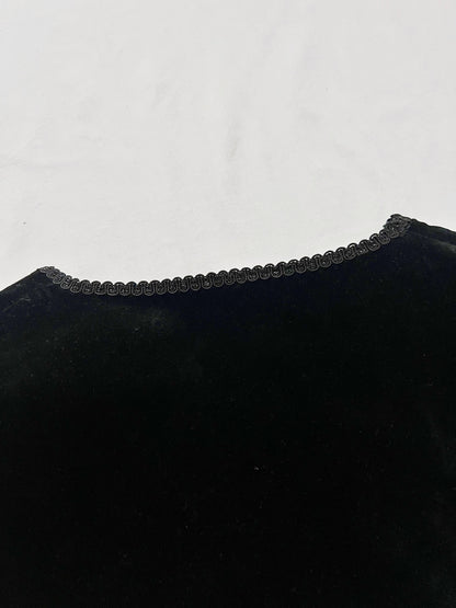 70s black velvet vest, Size XL