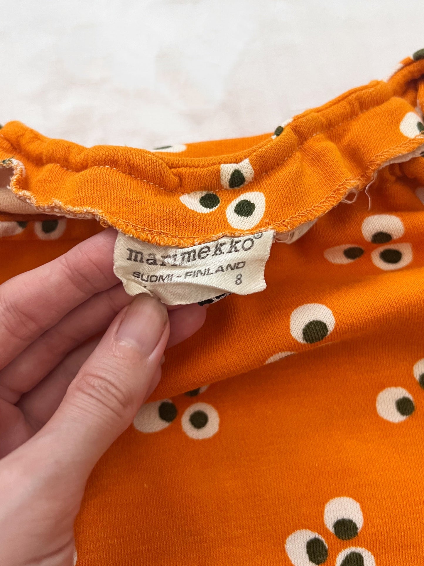 Marimekko 1970 100% cotton orange blouse, Size S