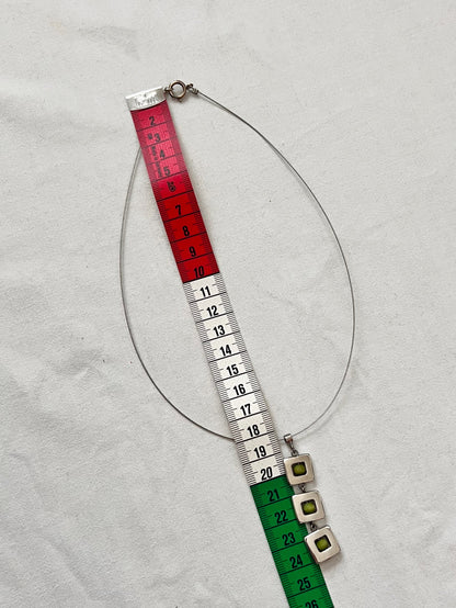 Aarikka silver and green beads necklace