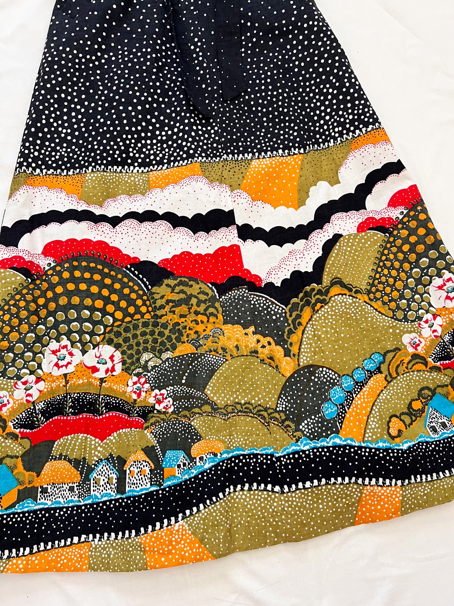 70s landscape maxi skirt, Size XS-S