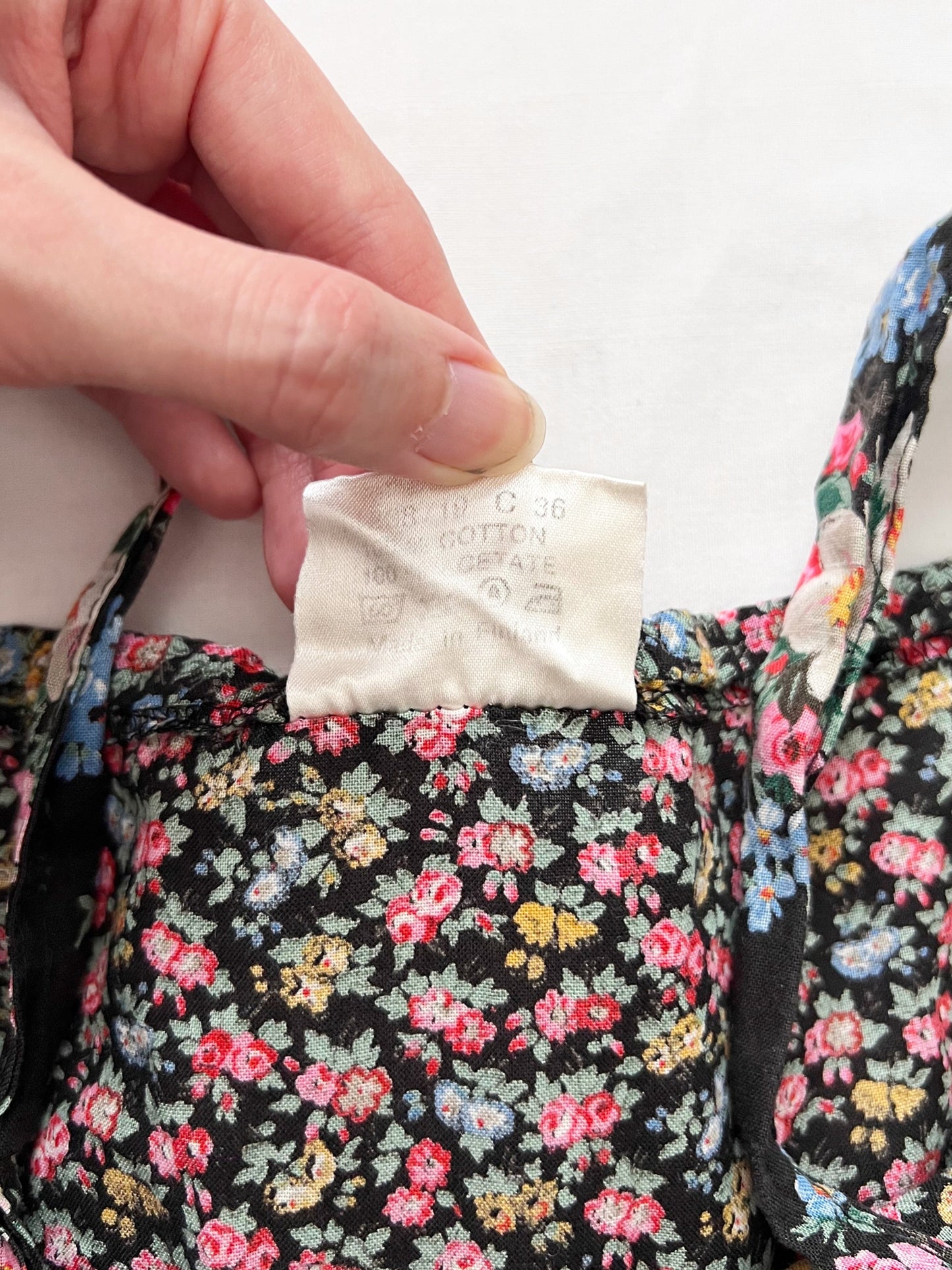 70s cotton floral sundress, Size XS-S