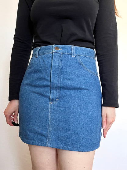 70s denim mini skirt, Size S-M