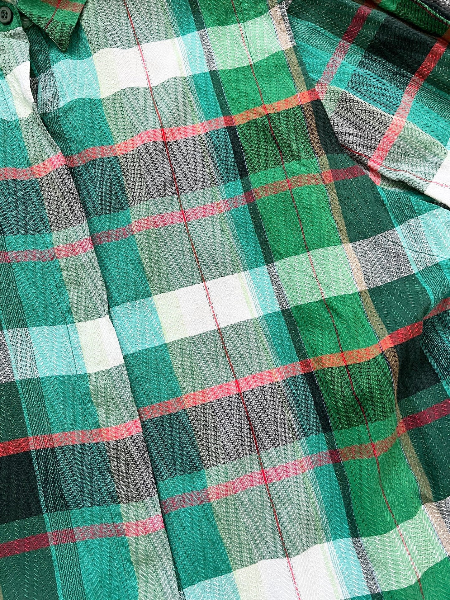 Green gingham shirt, Size L-XL