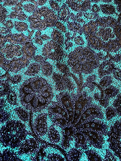 60s glitter blue mini dress, Size XS