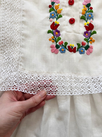 70s lace and floral blouse, Size XS-S
