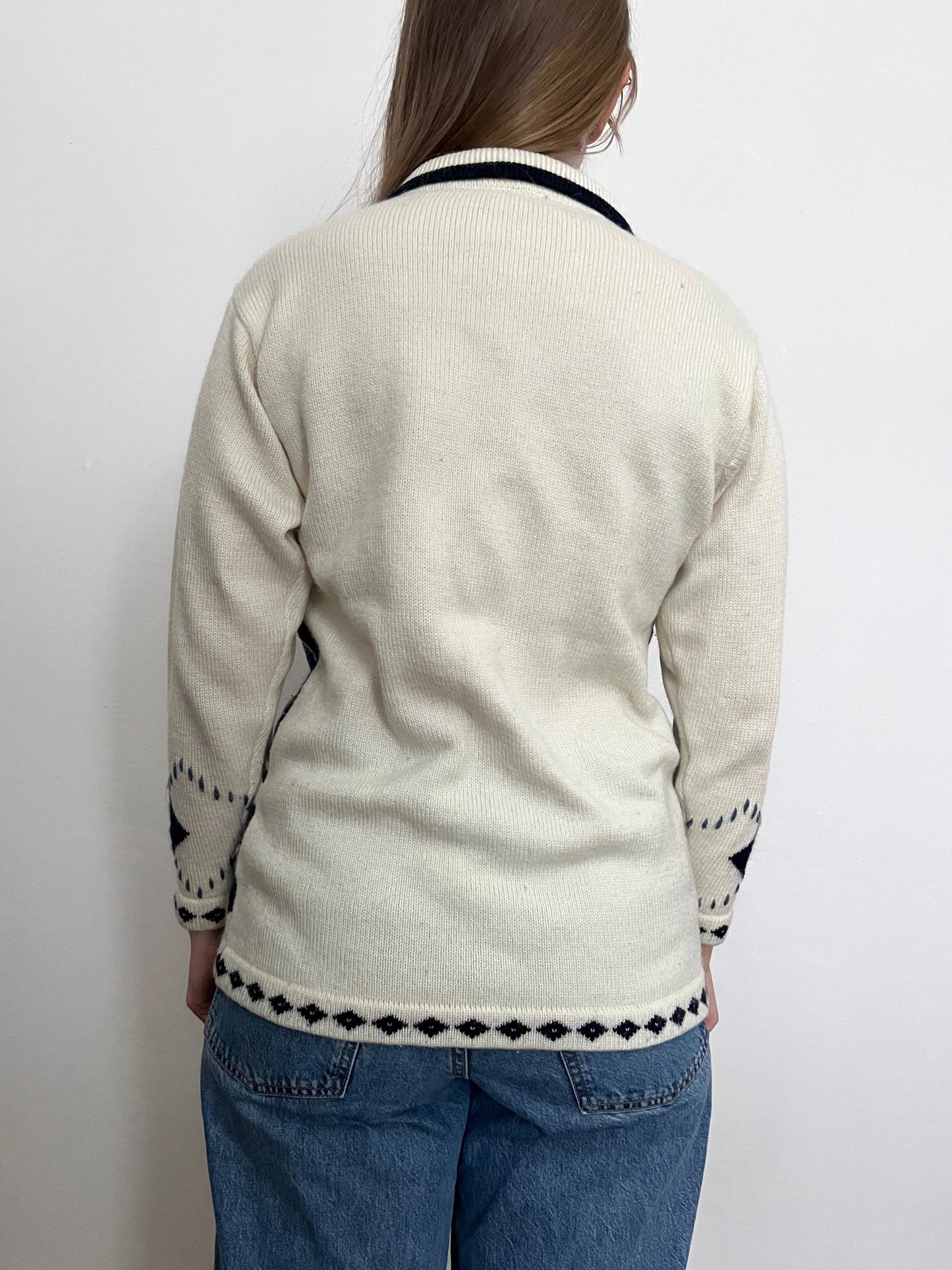 90s patchwork cardigan, Size S-M