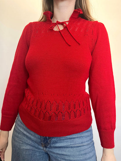70s red sweater, Size S-M