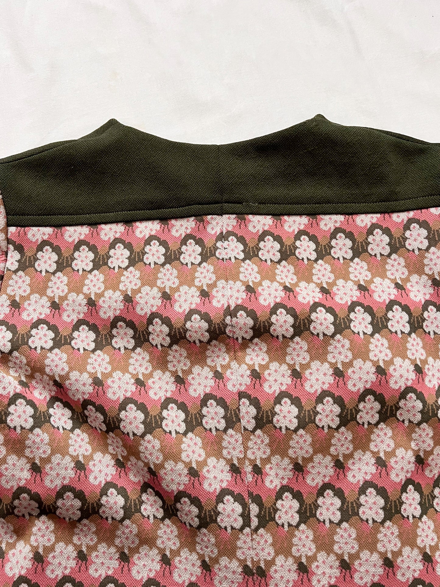 60s long floral motif dress, Size S-M