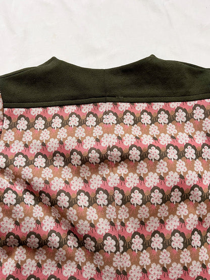 60s long floral motif dress, Size S-M