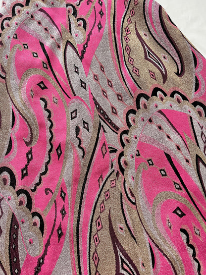 70s pink glittery maxi skirt, Size S