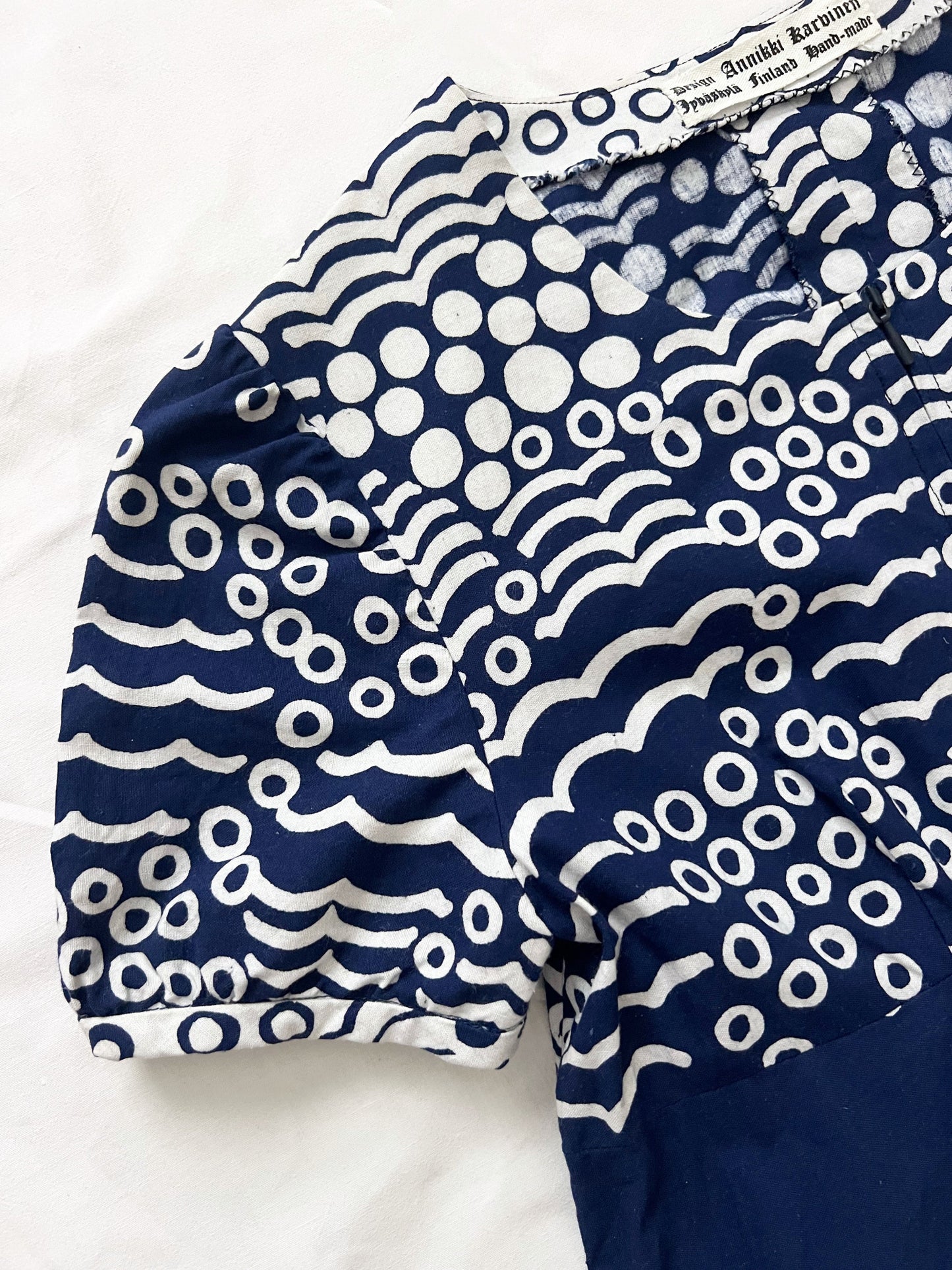60s blue and white mini dress, Size XS-S