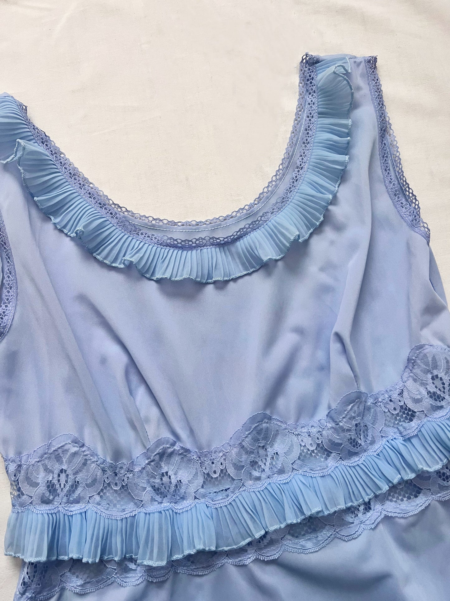 60s light blue long nightgown, Size XS