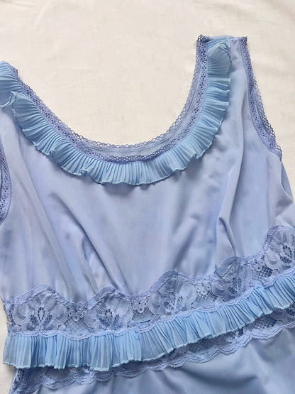 60s light blue long nightgown, Size XS
