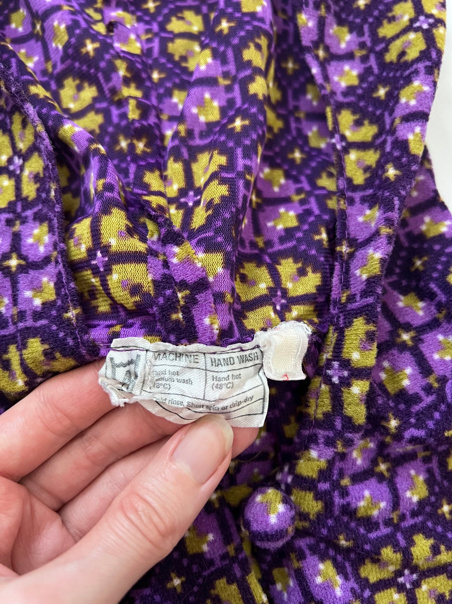60s purple hooded mini dress, Size XS-S