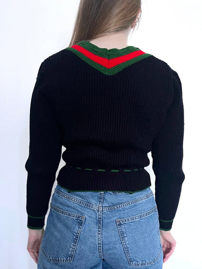 70s folkloric kit cardigan, Size S