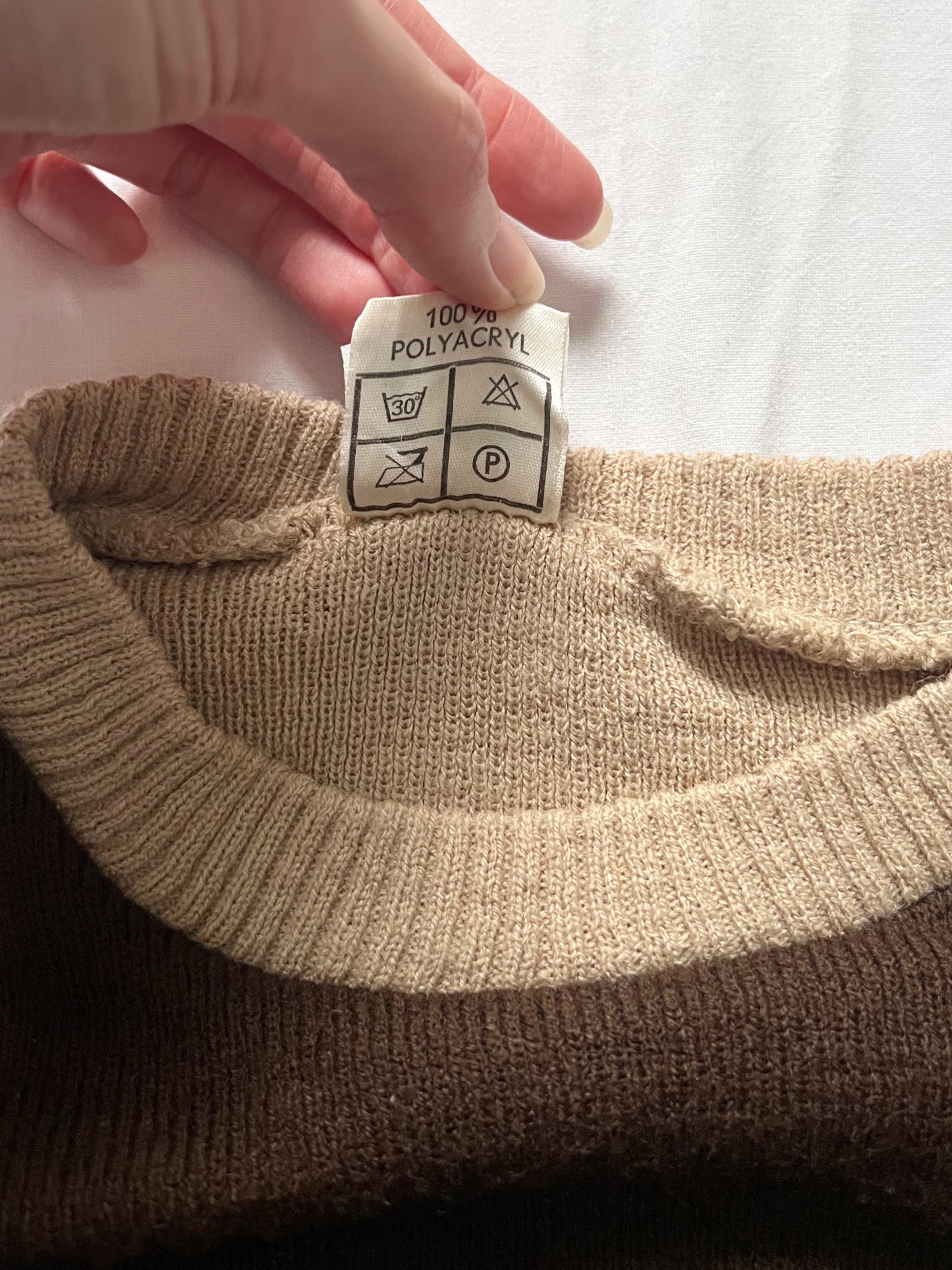 70s beige and brown sweater, Size S