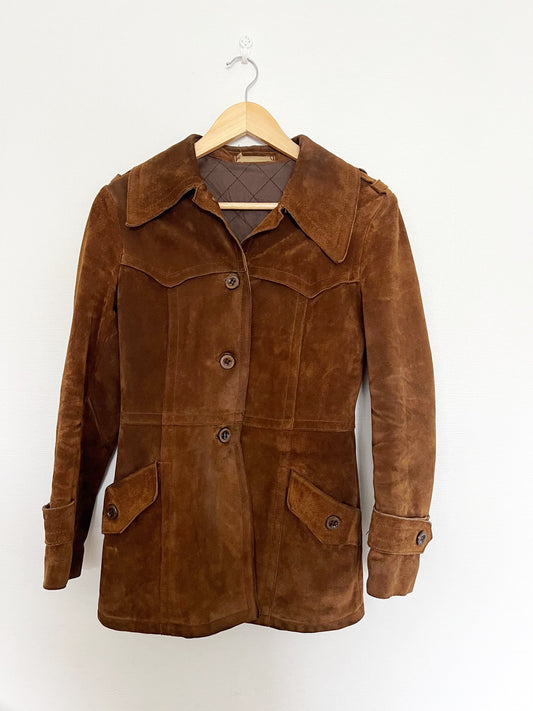 Brown suede jacket, Size XS