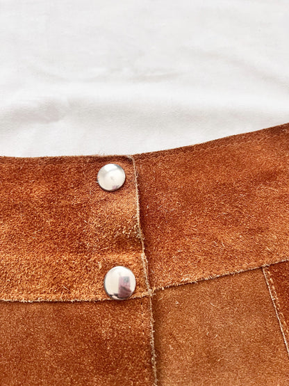 60s/70s suede scalloped mini skirt, Size S
