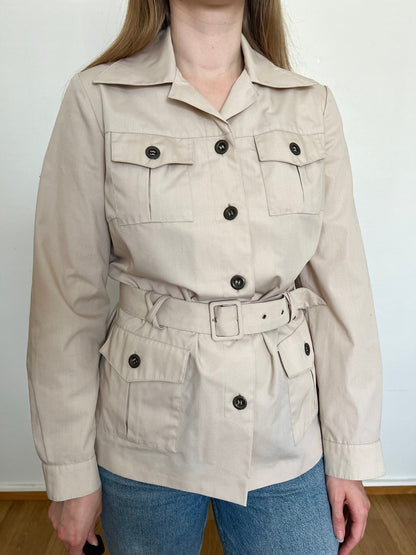 Beige short trench coat, Size S-M