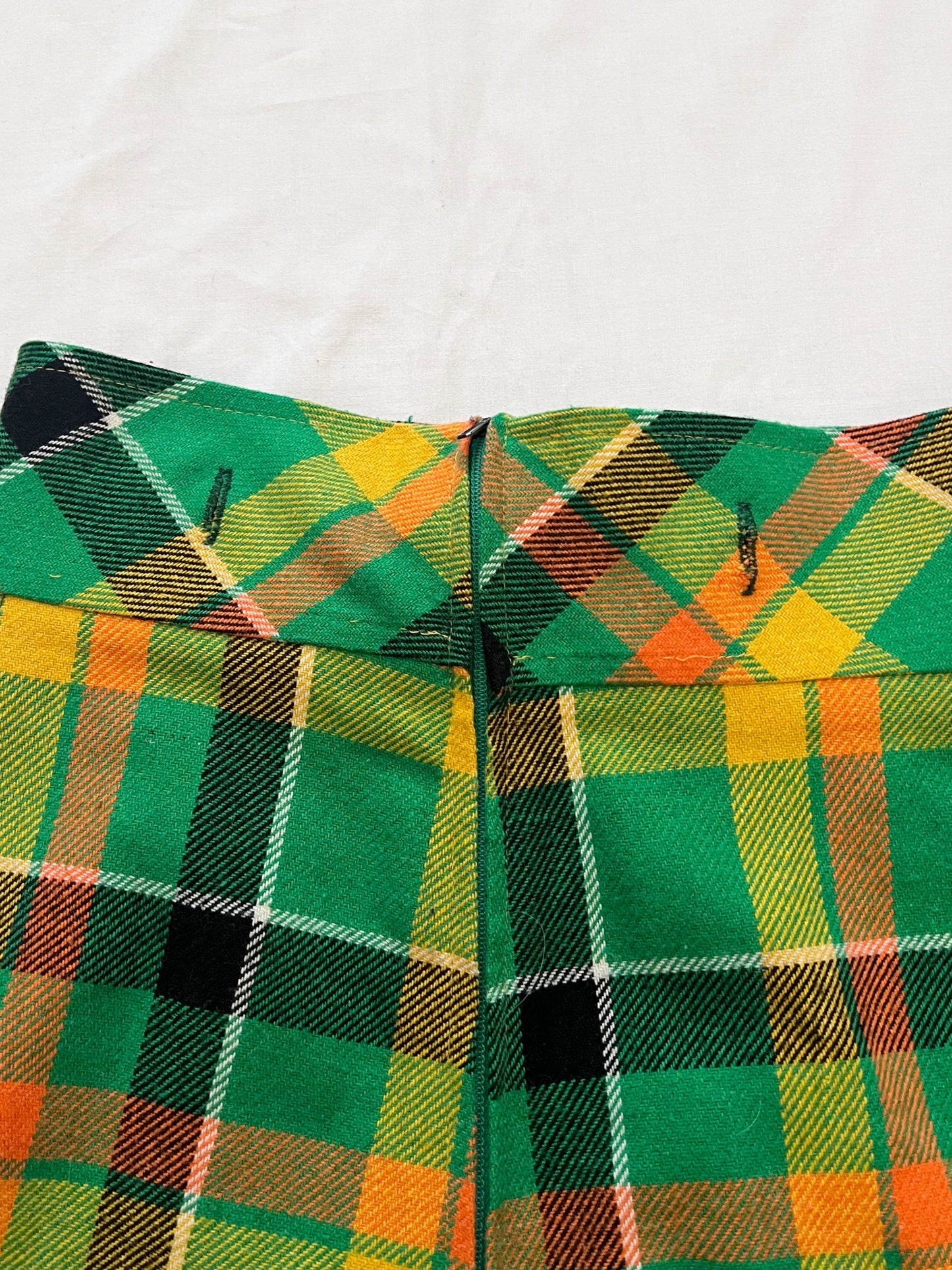 70s colorful plaid skirt, Size S