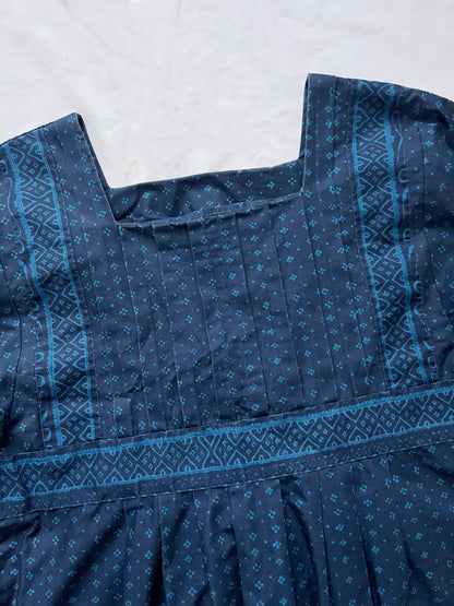 Vintage 70s blue Marimekko Mila 100% cotton dress, Size M