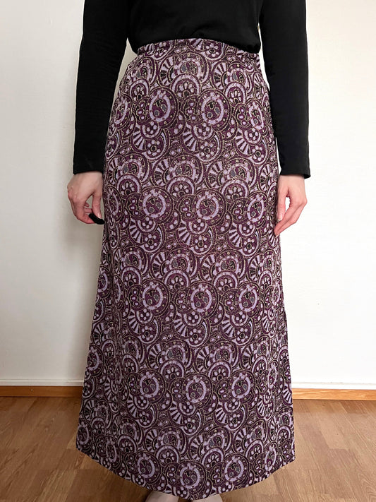 60s/70s purple and gold shimmery skirt, Size S