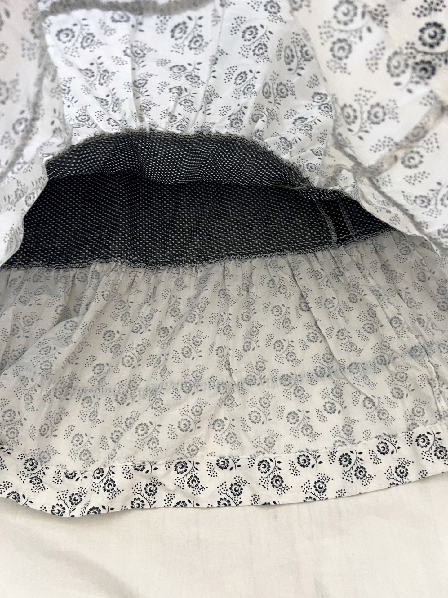 70s cotton black and white sundress, Size S