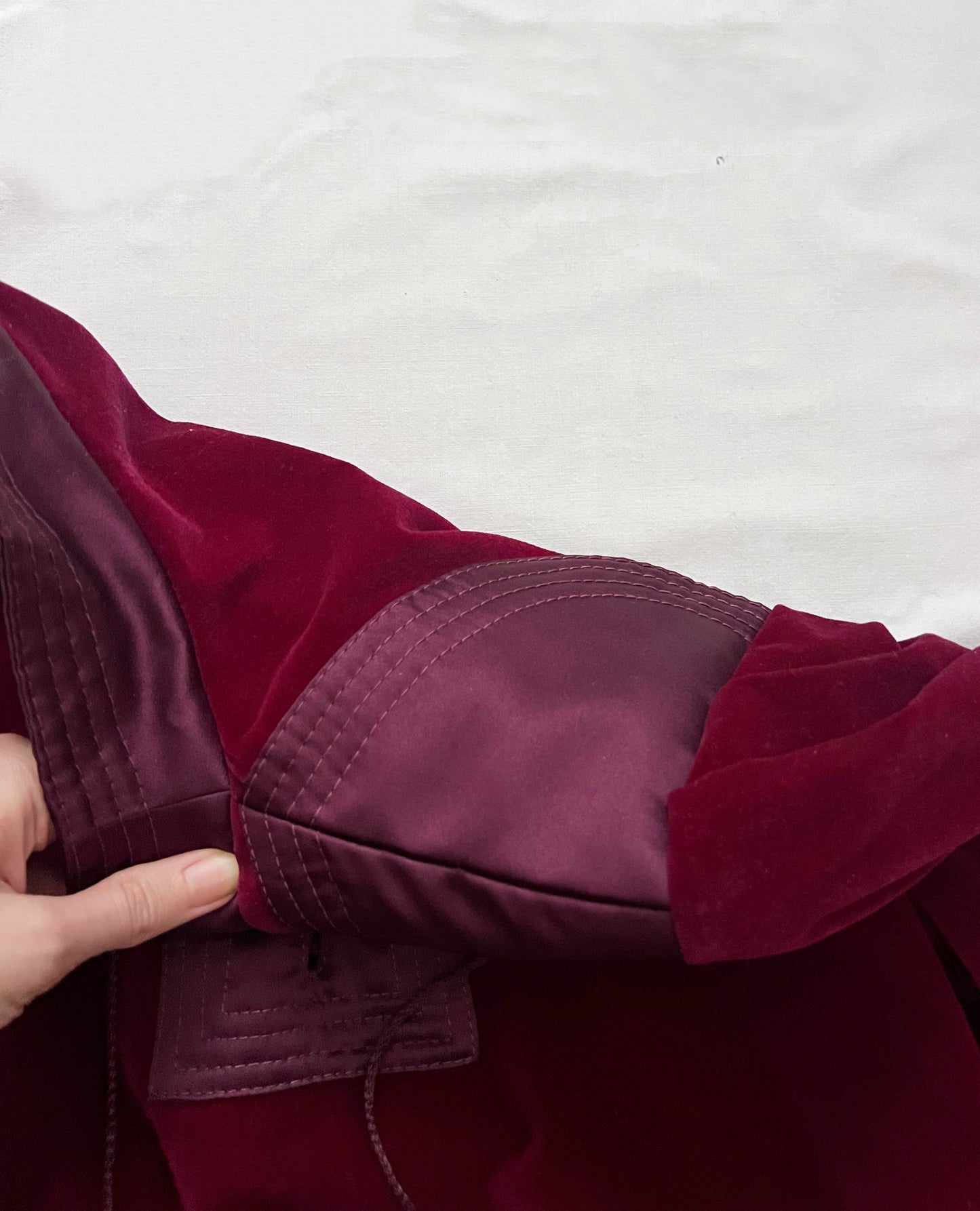 70s Edwardian revival burgundy velvet dress, Size M