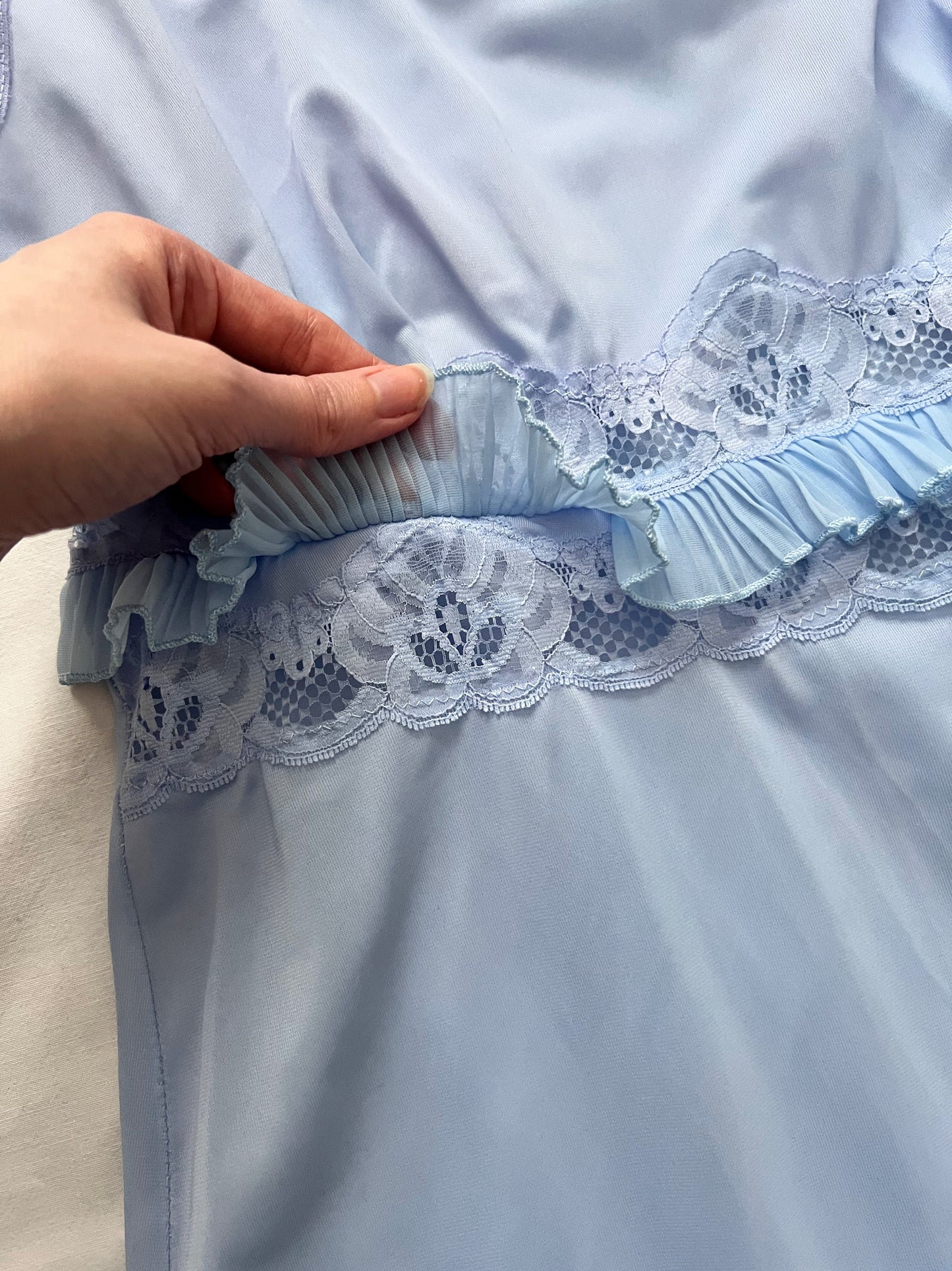 60s light blue long nightgown, Size XS