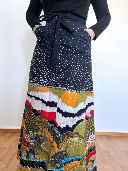 70s landscape maxi skirt, Size XS-S