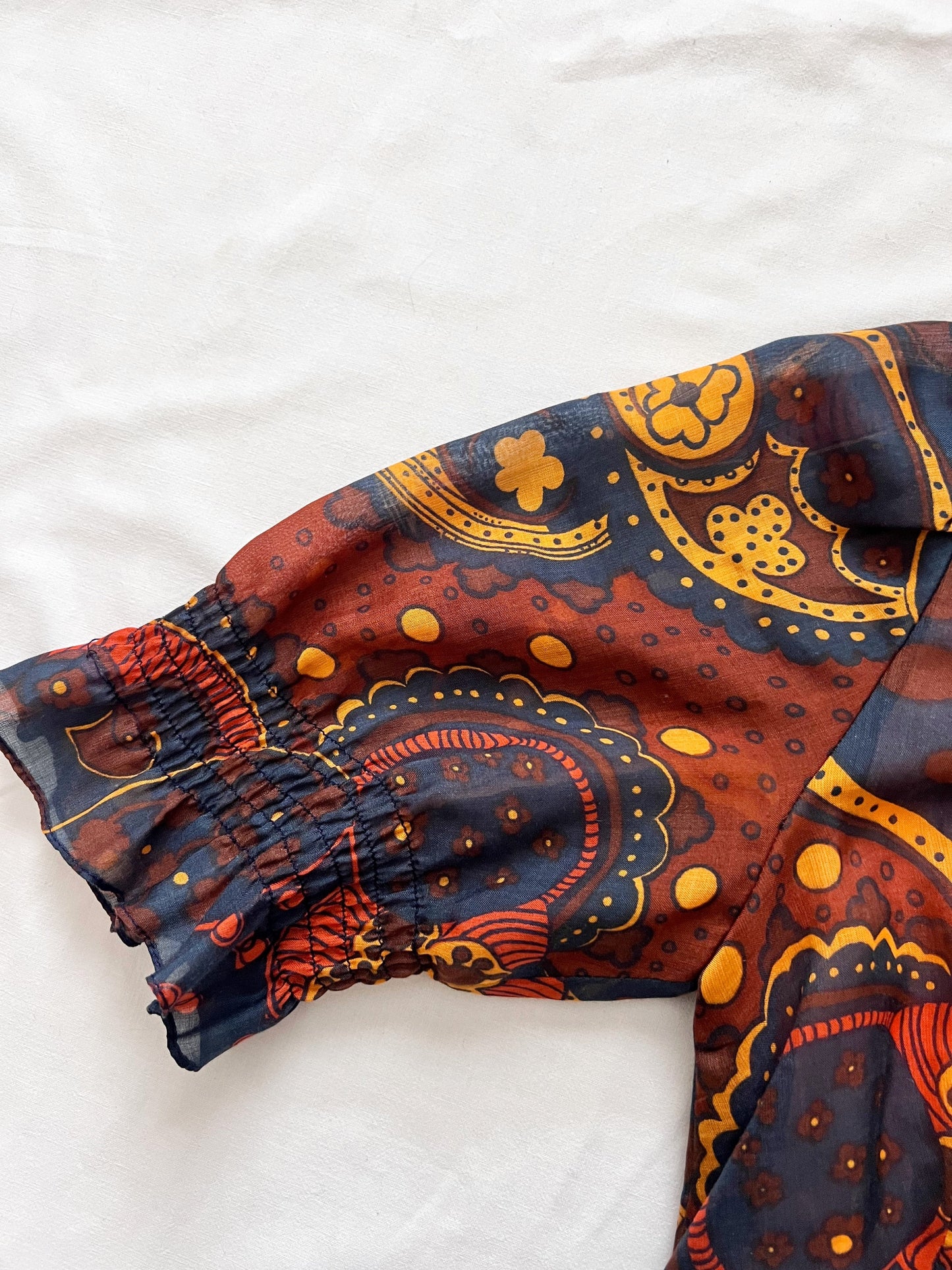 70s floral and paisley dress, Size S