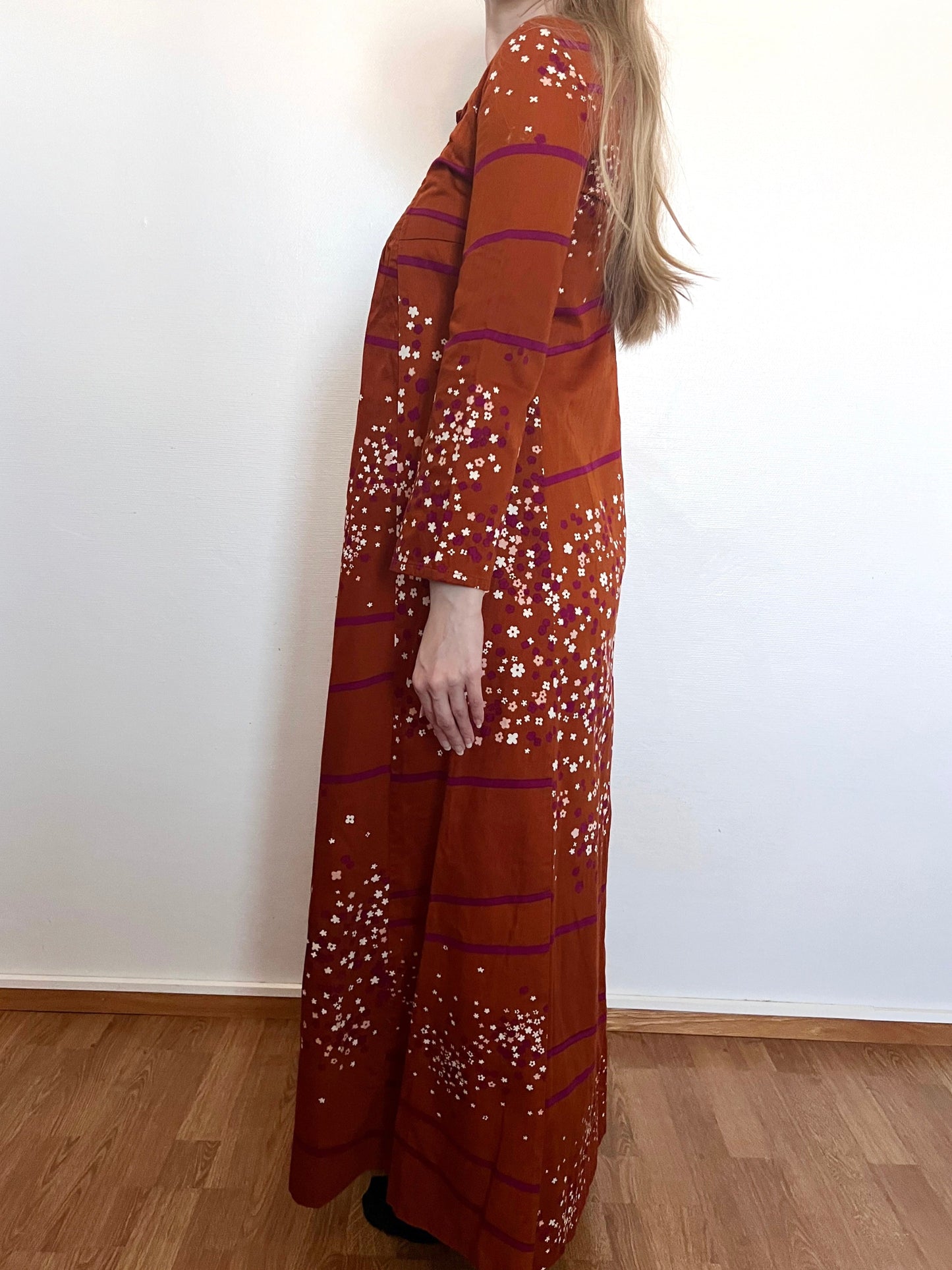 70s maxi flowing dress, Size XS-S
